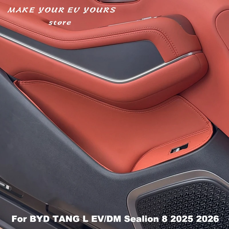 

For BYD TANG L EV/DM Sealion 8 2025 2026 Car Door Groove Storage Box Leather Protectors Cover Mats Pad Anti Kick Accessories