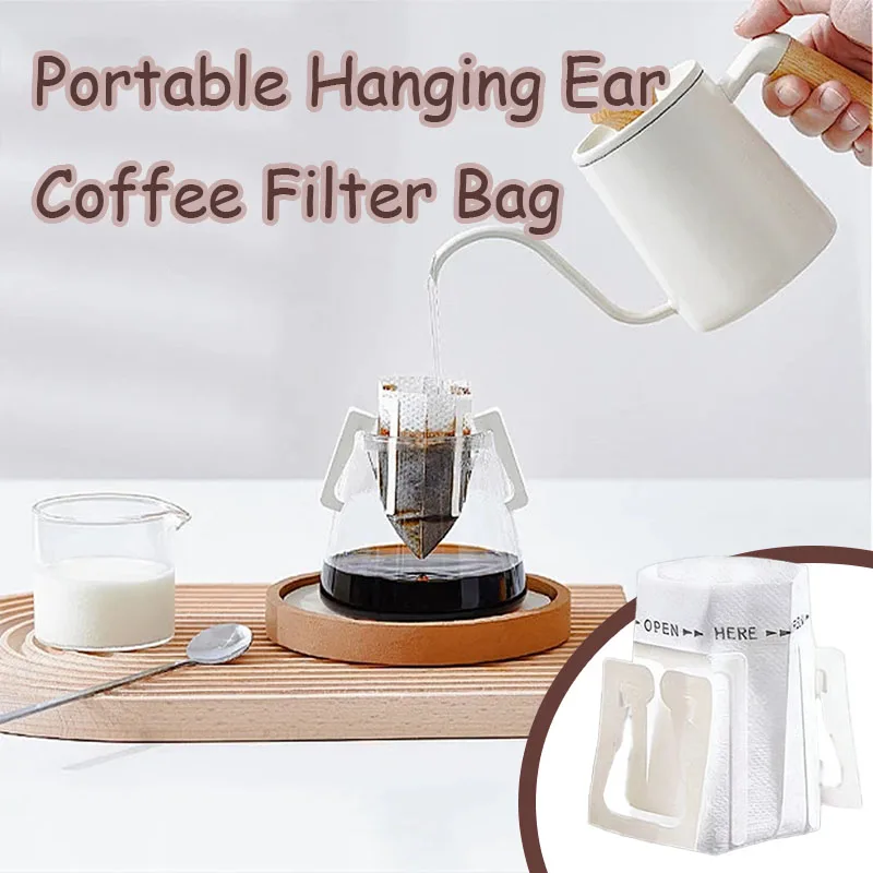 

Portable Hanging Ear Coffee Filter Bag Biodegradable Coffee Filter Paper Bags Disposable Fast Flow Drip Brewing Tool for Coffee
