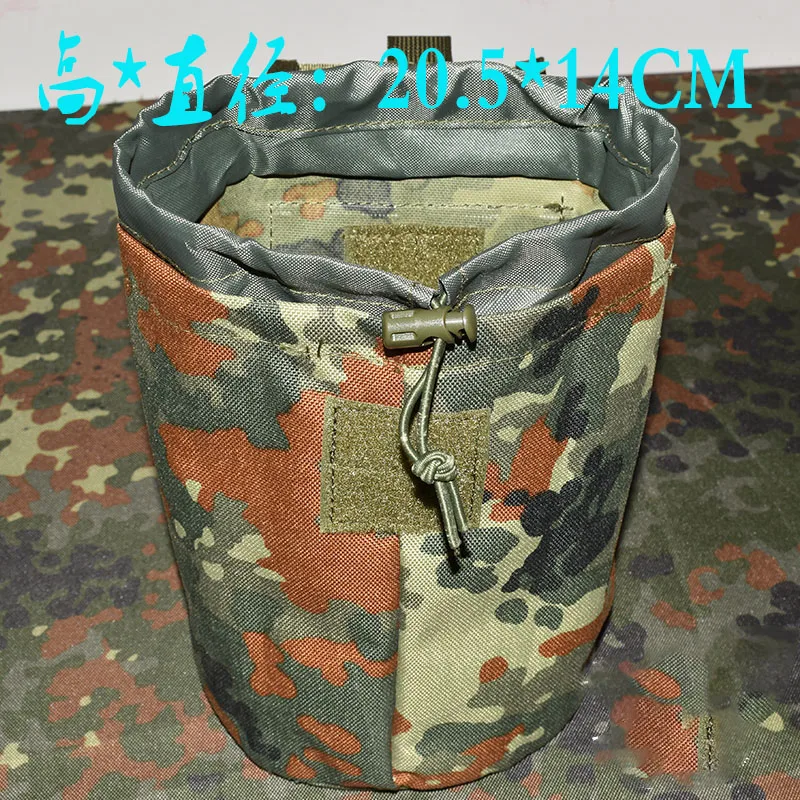 Flecktarn Tactical Folding Recycling Bag MOLLE Accessory Bag Magazine Plus Bottle Organiser