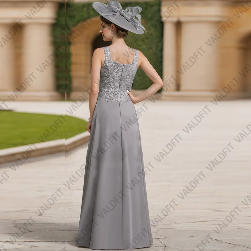 Customized Long Grey Chiffon Mother of the Bride Dresses with Jacket for Wedding Evening Party Dress Vestidos Para Mujer