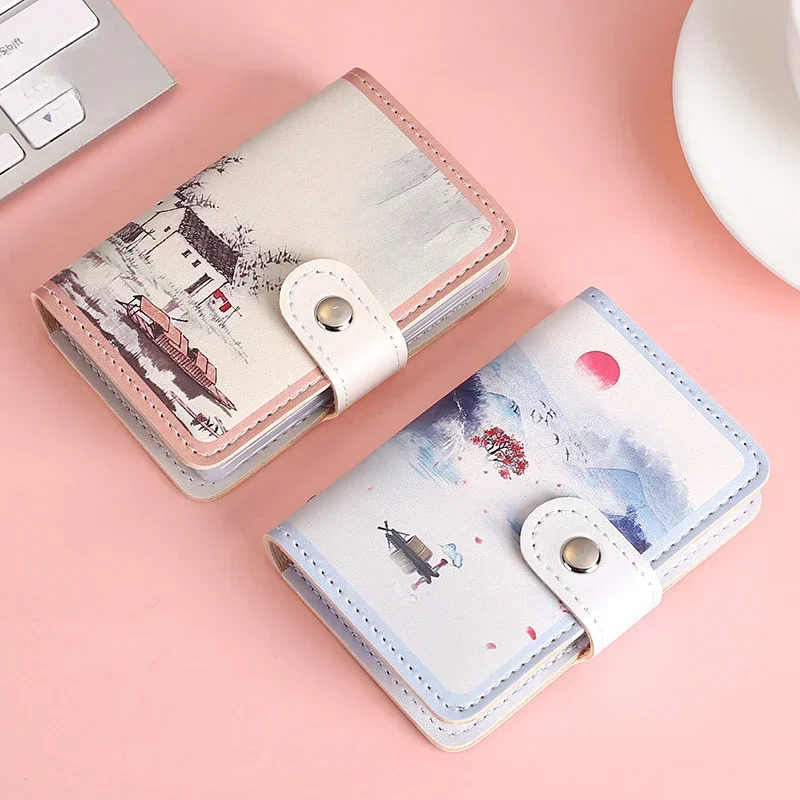 Anti Thief ID Cards Holders Scenery Cute Business Shield Card Holder Organizer Coin Pouch Wallets Bag Bank Credit Bus Card Cover