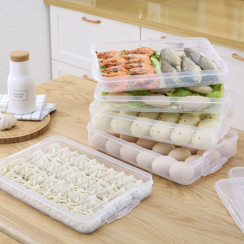 Kitchen Organizer Dumpling Box Food Storage Container Refrigerator Keep Fresh Storage Box Multi-Layer Transparent Dumpling Box