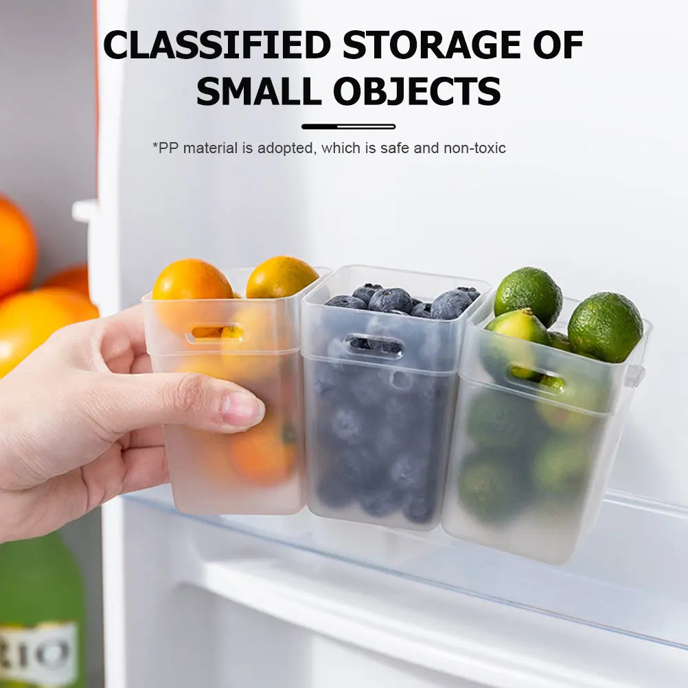 

2Pcs Transparent Fridge Organizer Bin for Fruit Vegetables Snacks High Capacity Sturdy Refrigerator Storage Container Convenient