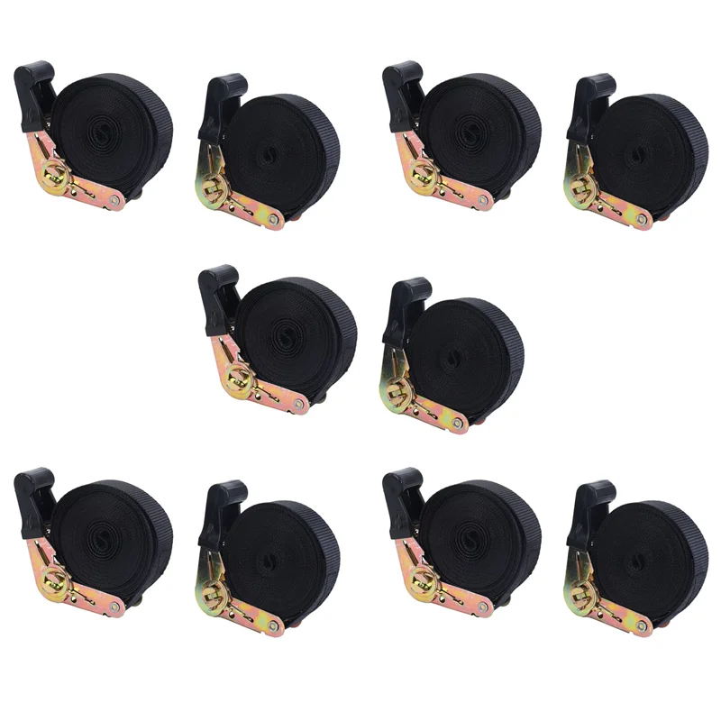 

AA49 10 Pack 20 FT Ratchet Tie Downs Straps 6M X25mm Endless Ratchet Strap Heavy Duty Cam Buckles Strap For Motorcycles,Car