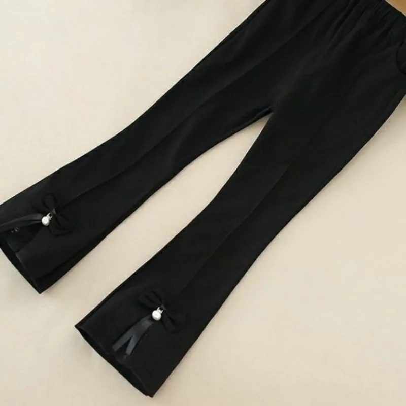 Girls' Flared Lightweight Stylish 2026 Spring Summer High Waist Slim Fit Athletic Pants