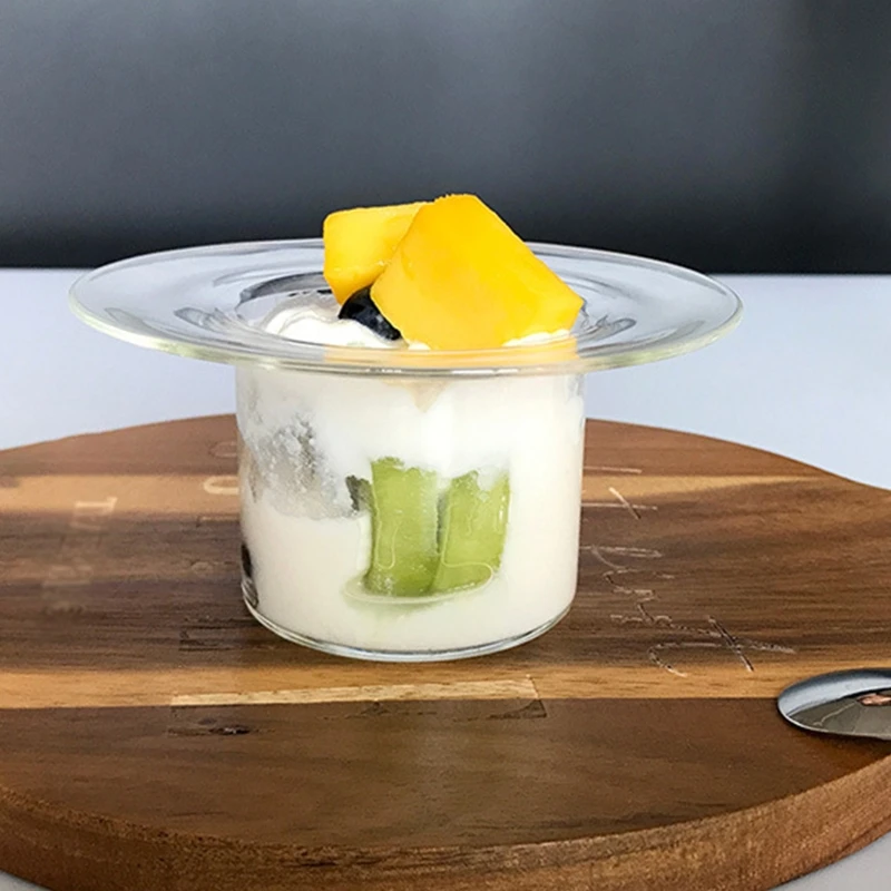 Bát Thủy Tinh Chịu Nhiệt Sữa Chua Salad Canh Hình Mũ Rơm Bát Đồ Dùng Nhà Bếp Dụng Cụ Chất Liệu Thủy Tinh 2 Kích Cỡ Để Lựa Chọn