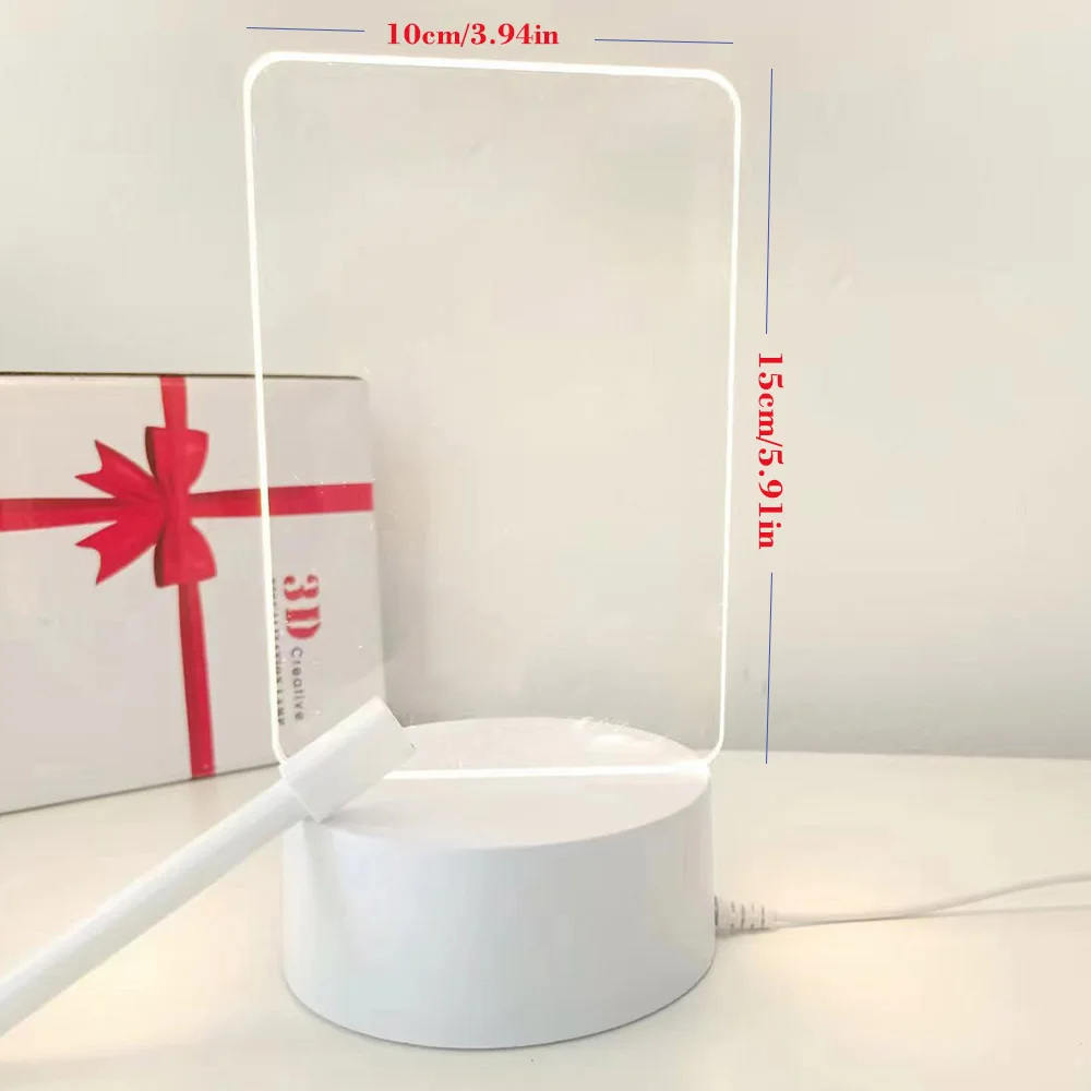 Factory Wholesale Instagram Message Board 3D Night Light Emitting Acrylic Erasable Handwriting Board Desktop Atmosphere DIY Lamp