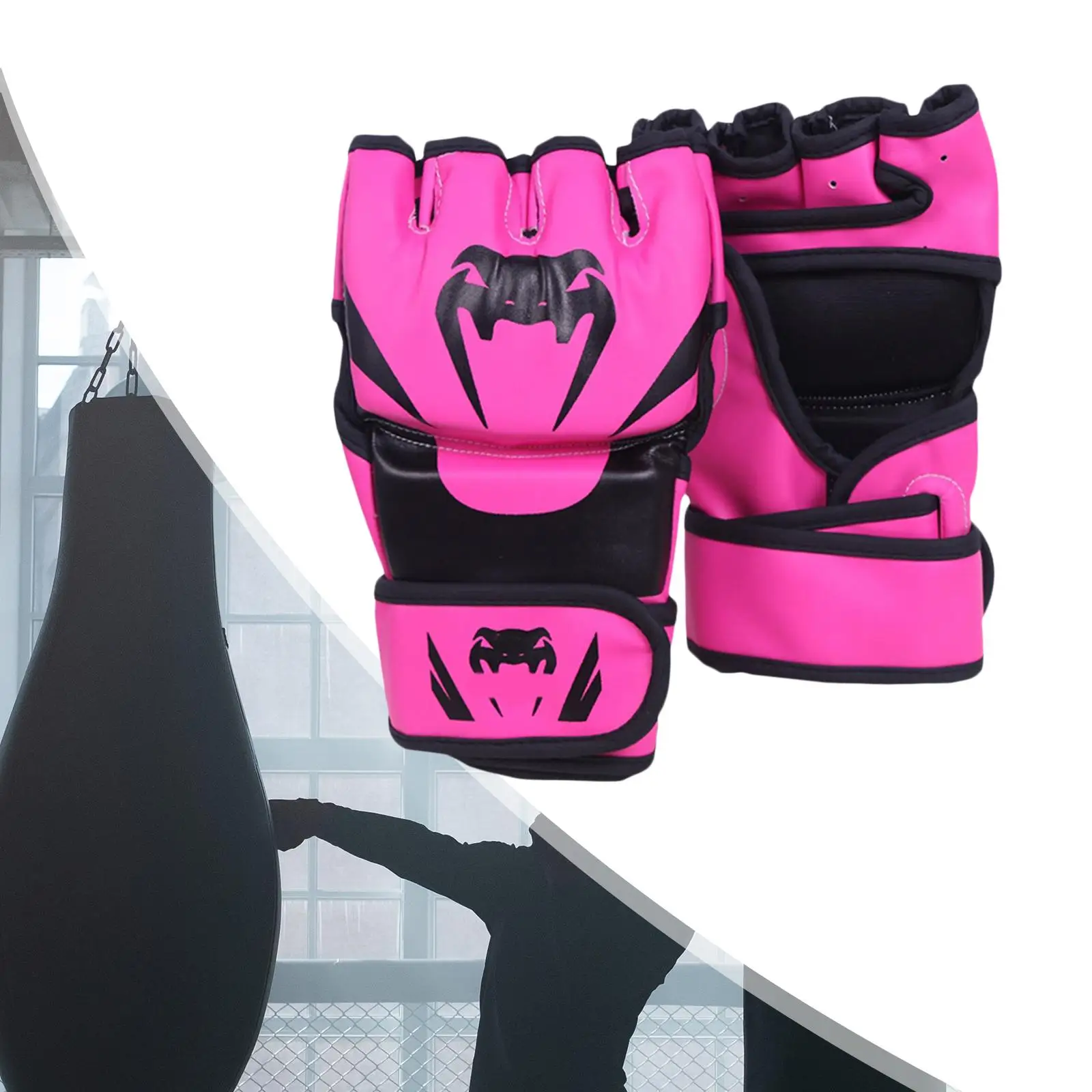 MMA-Handschuhe, halber Finger, wasserdicht, tragbar, Boxsack, Kampfsport-Handschuhe für Männer, Frauen, Erwachsene, Unisex, Fitness, Grappling