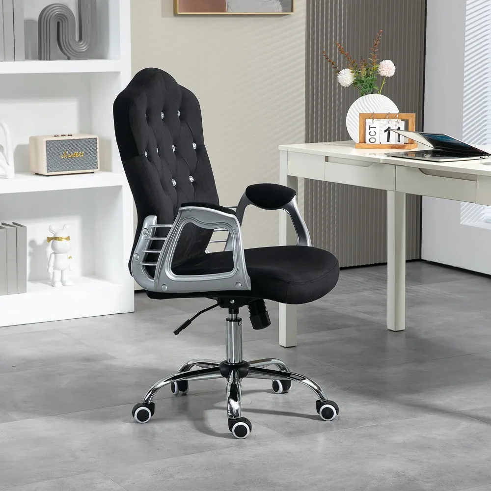 

Home Office Chair with Adjustable Height Tilt Function Black