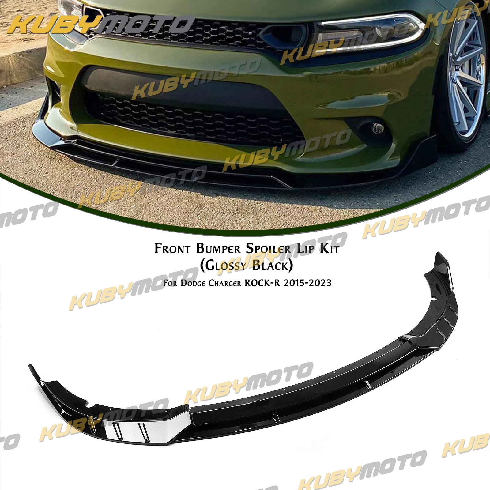 

Front Spoiler Lip Lower Splitter Blade For Dodge Charger ROCK-R SRT Bumper 2015-2023