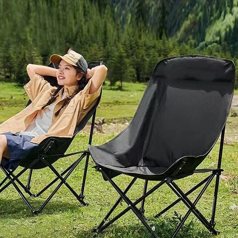 

Thickened Fold Chair Outdoor Portable Folding Stool Camping Fishing Stool Moon Chair Leisure Folding Chair Lun