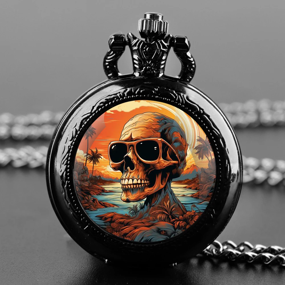 Vidro Dome Quartz Pocket Watch com árabe Numeral Dial, Óculos de sol, Ideal Presente para Ocasiões Especiais, Dome