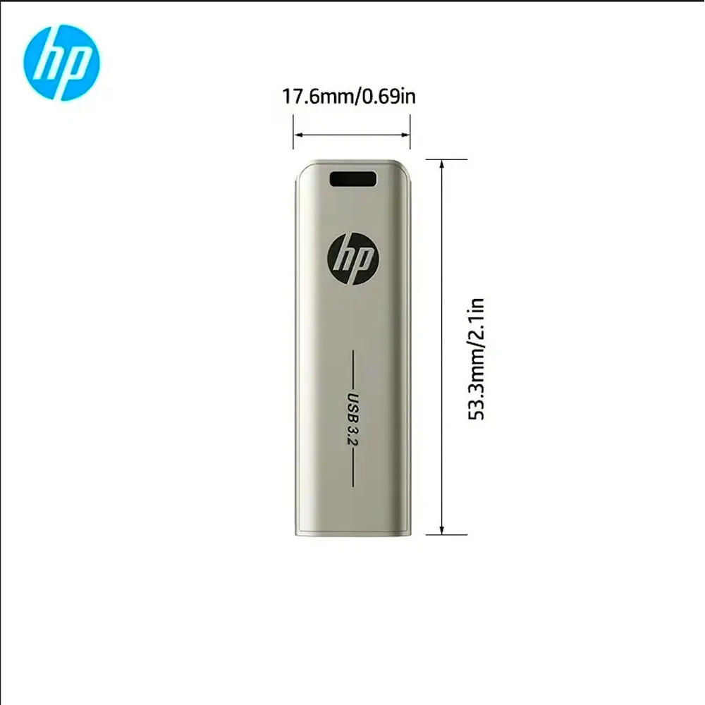 HP USB3.2 Flash Drive 32GB 64GB 128GB 256GB High Speed Sticks External Storage Metal Pen Drive Creative Personality Car Music