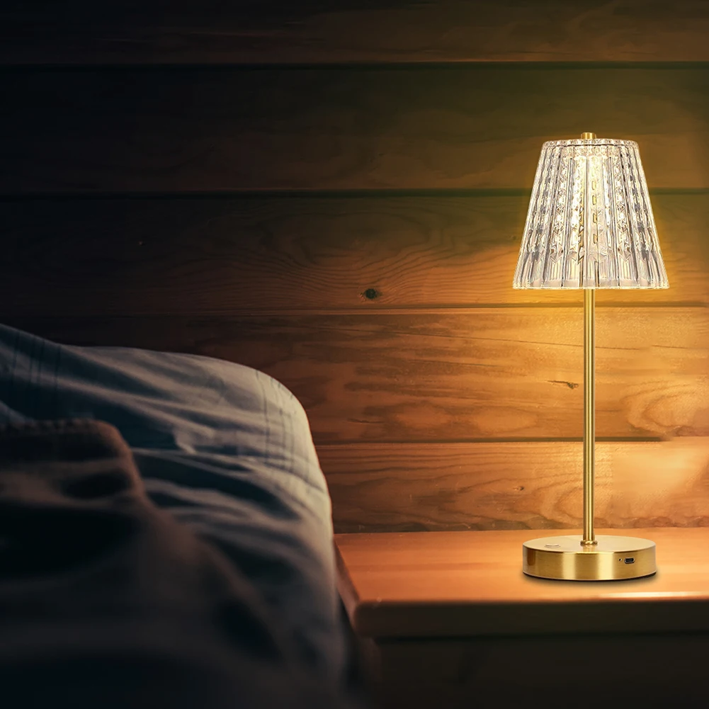 

Классический портативный ночник из акрила, романтическая прикроватная лампа с 3 регулируемыми цветами, на батарейках, для декора спальни и гостиной