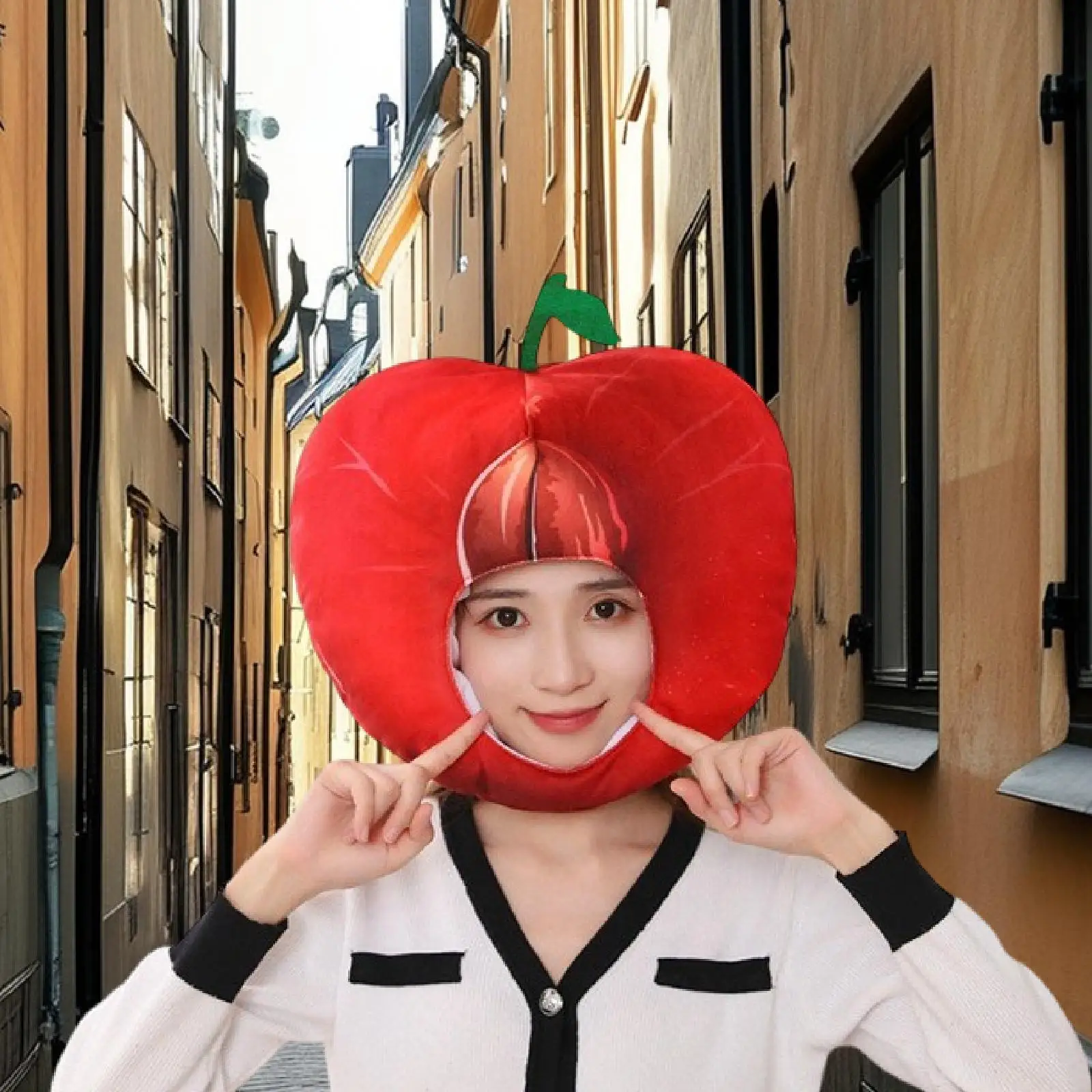 Plush Fruit Headgear for Adults Toy Photo Prop Cartoon Stuffed Cap for Carnival Halloween Birthday Stage Performance Festival