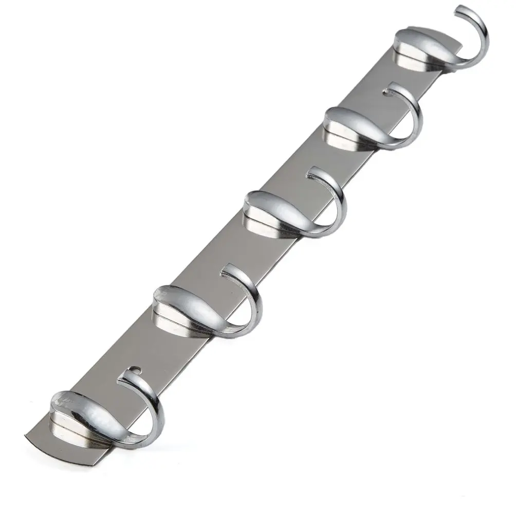Gancho de Metal Universal para llave de pared, percha de acero inoxidable, 5 ganchos