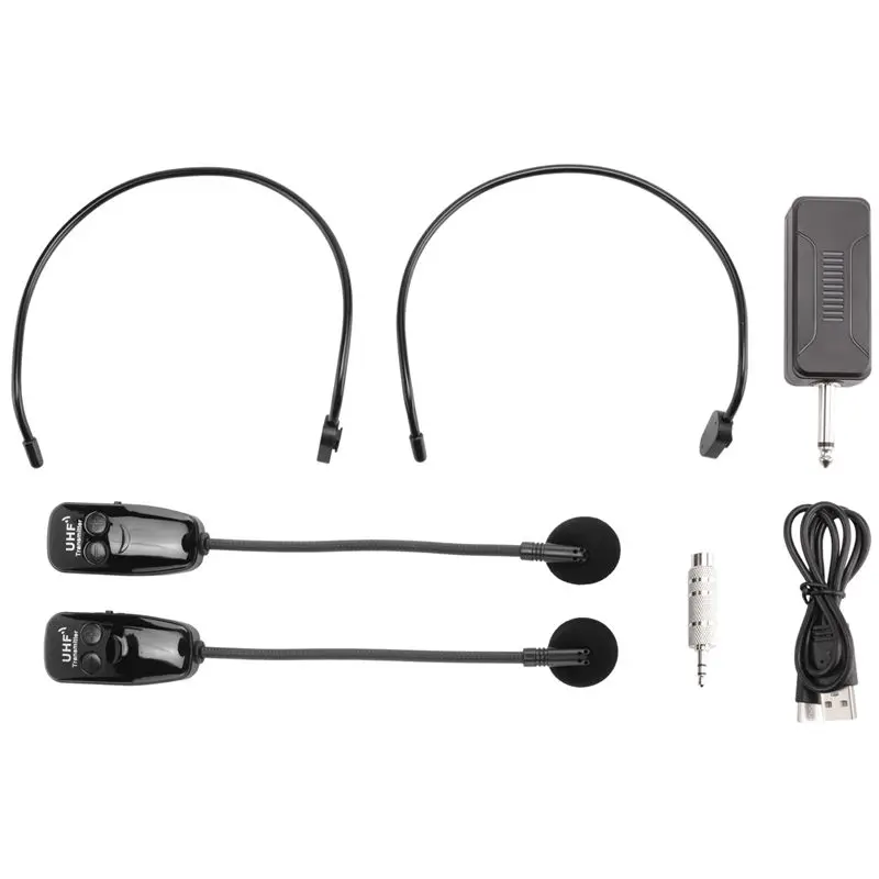 abzz-u12f-uhf-one-for-two-wireless-headset-microphone-amplifier-mixer-suitable-for-teaching-guides-meeting-lectures