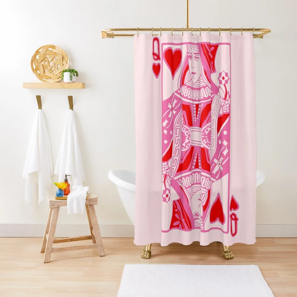 

Queen of Hearts in Pink Shower Curtain Bathroom Accessories Shower For Bathrooms Anti-Mold Waterproof Shower Curtain
