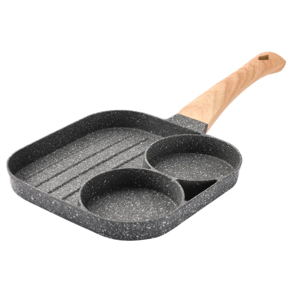 

Breakfast Pot Steak Frying Pan Wear Resistant Bottom Even Heat Comfortable Handle Anti Scald Heat Insulated Hanging Storage No