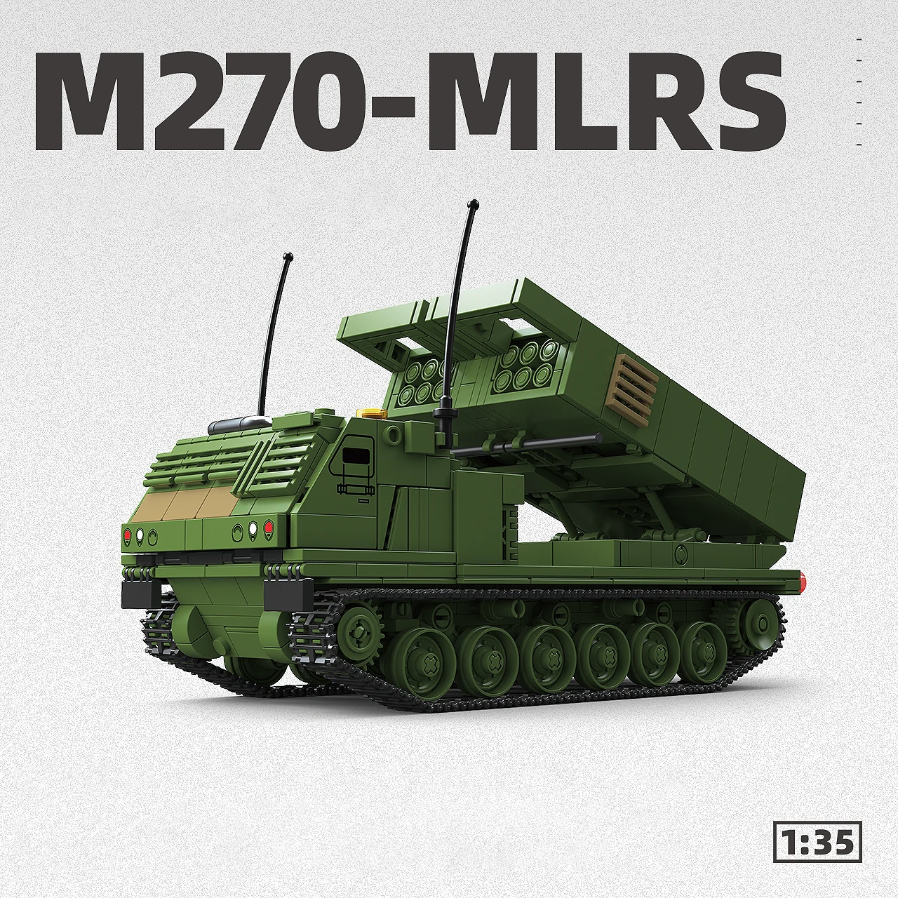 1086pcs M270-MLRS Building Blocks American Multiple Launch Rocket System Military Classic Vehicle Bricks Toys for Adults Gifts