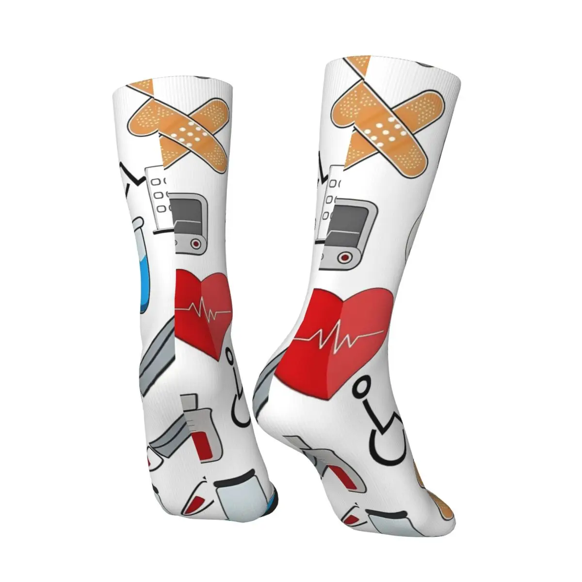 الرموز الطبية على جوارب بيضاء مخصصة عارضة الجوارب الشتاء المضادة للبكتيريا الجوارب الرجال الجري الجوارب الناعمة