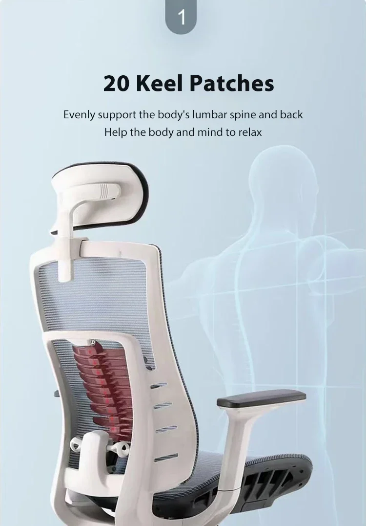 كرسي تنفيذي للمكتب عالي الظهر يدور 360 درجة، كراسي مريحة شبكية قابلة للتعديل #4
