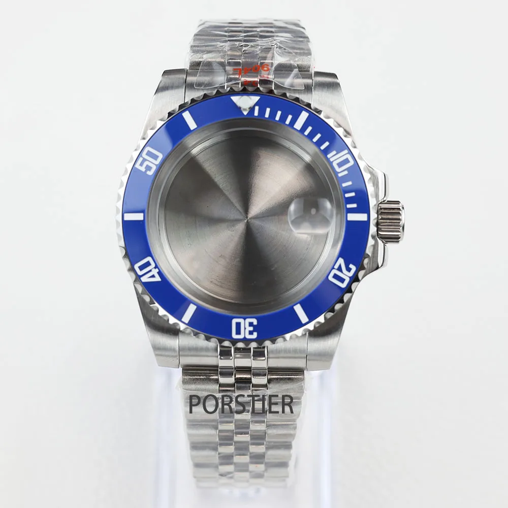 40mm Watch Case 904L Stainless steel Jubilee bracelet Sapphire Glass for Seiko NH34 NH35 /36 Movement GMT Yacht-Master Cases image 3