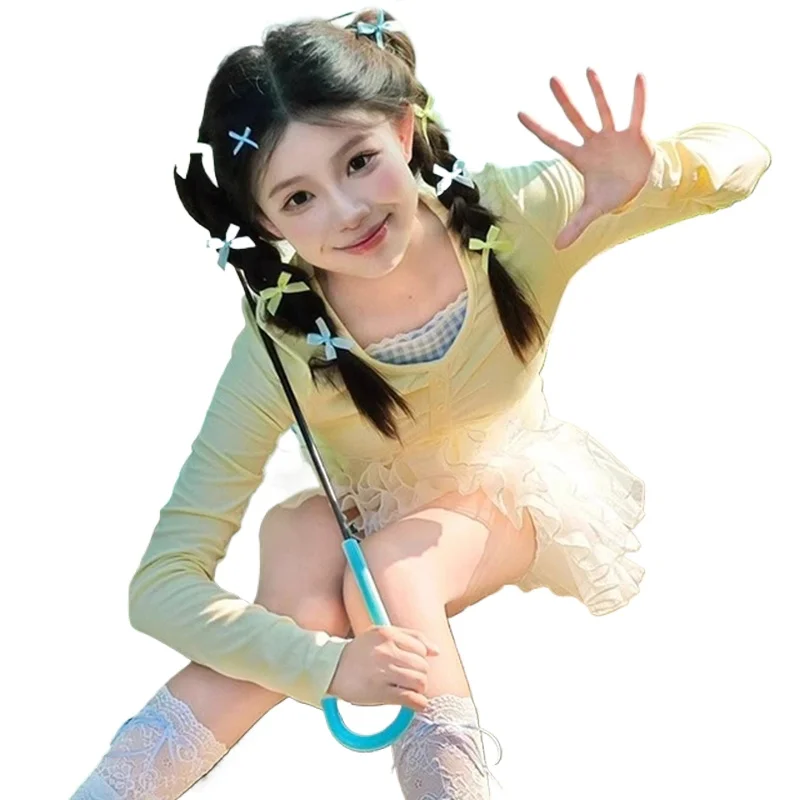 

Осень и зима Новый стиль Pure Desire Spice Girl Кружевная короткая футболка с длинными рукавами Женский тонкий и тонкий дизайн Искусственный топ из двух частей