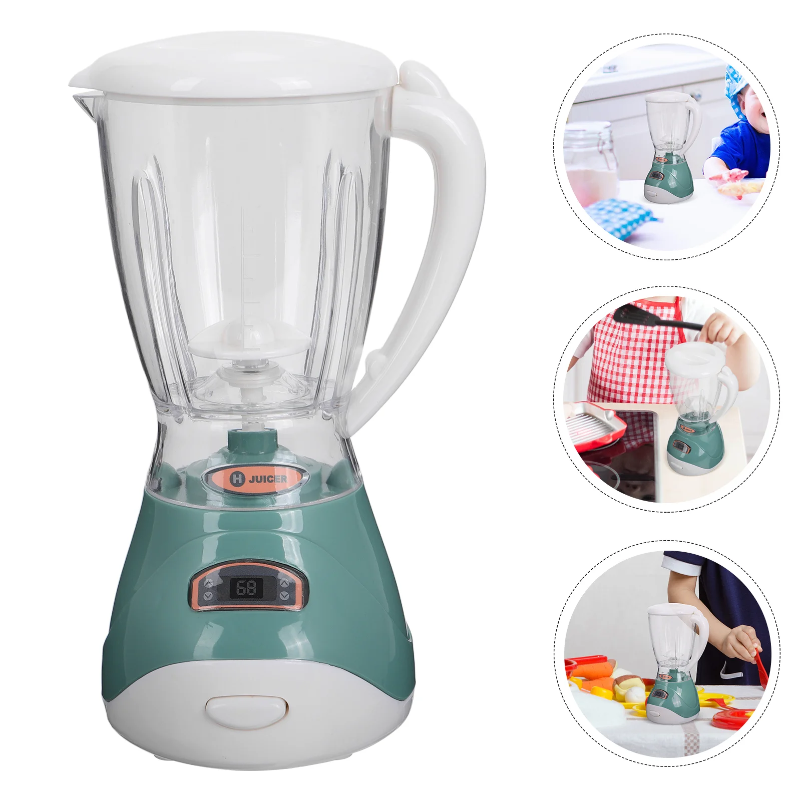 Miniature Juicer Simulation Machine Toys for Toddlers Play Kitchen Appliances Coffee Bread Maker Green Plastic Kids Blender