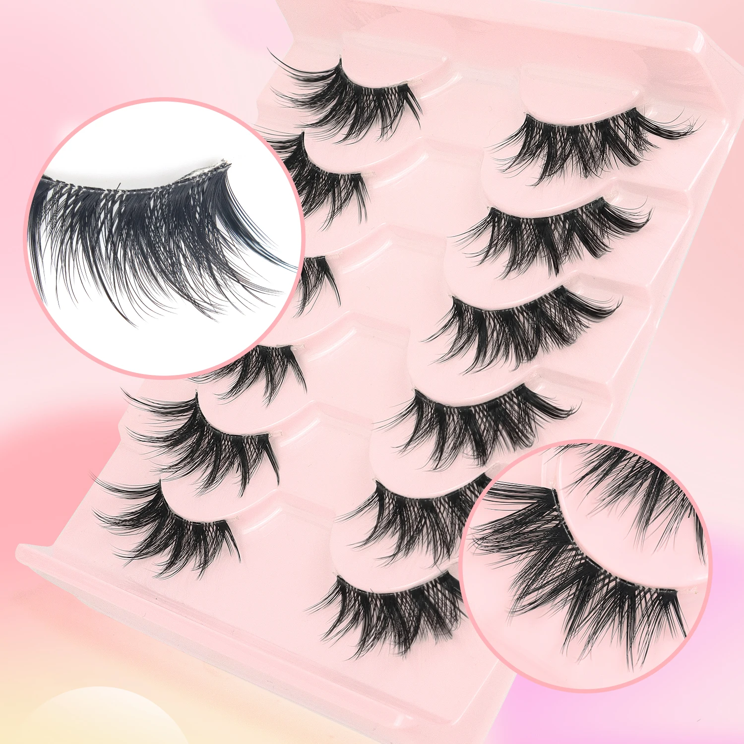 6 Pairs of Thick and Long Cross Style False Eyelashes to Lengthen the Eyelash By Half an Eye 16mm