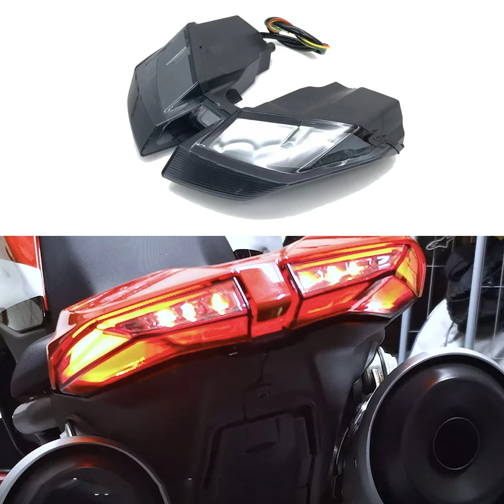 Motorcycle LED Taillight for Ducati Hypermotard 821 939 950 SP Brake Signals Integrated Rear Tail Light Blinker Black