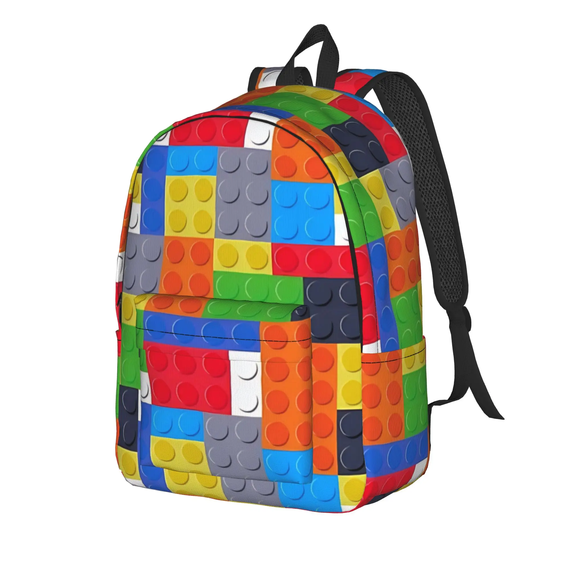 Toy Building Blocks Backpack  Outdoor Backpacks Men Aesthetic High School Bags Custom Pattern Rucksack