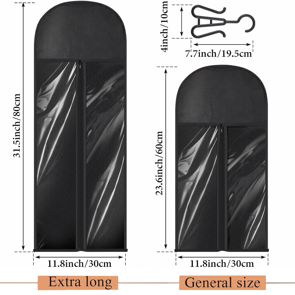 حقيبة تخزين وصلات الشعر الطويلة جدًا مع شماعة، 6/2 مجموعتان من مقاسين للشعر المستعار المتعدد، شماعة مقاومة للغبار لوصلات الشعر