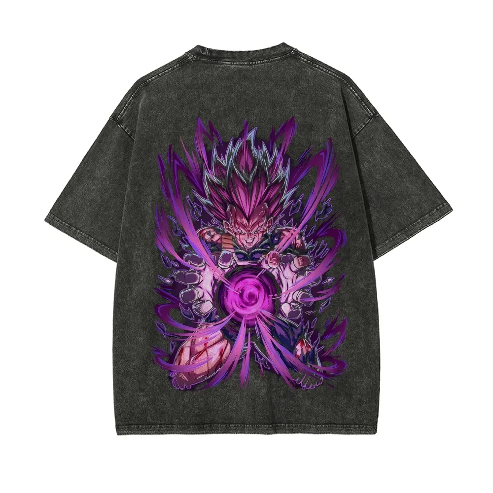 

Футболка с короткими рукавами и принтом Dragon Ball, повседневная летняя одежда, мужская уличная одежда, мужская футболка, стираная и старая, удобная поп-футболка