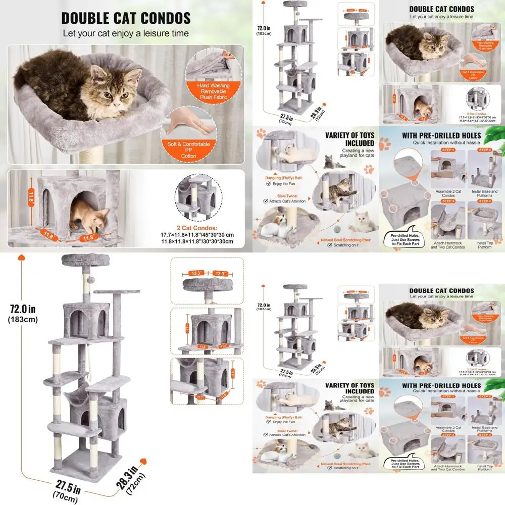 Indoor 72 Cat Tree …