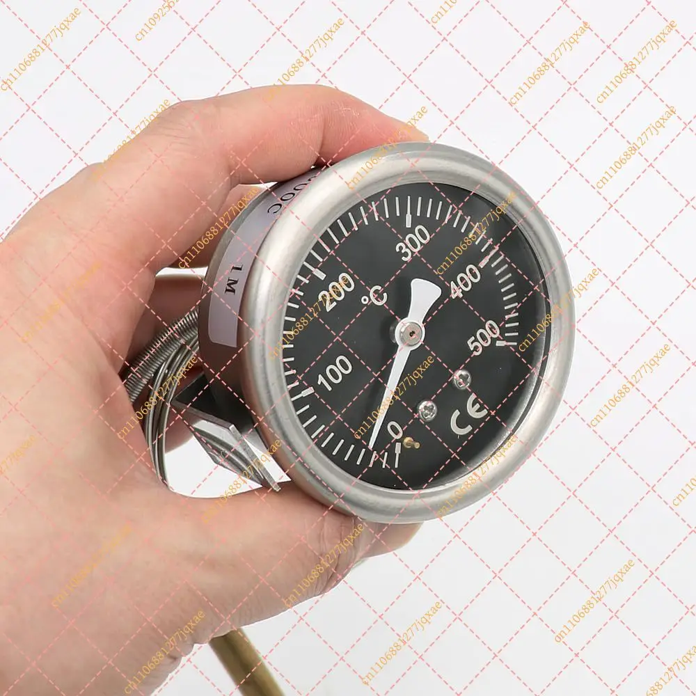 Stainless Steel Pizza Oven Thermometer with Dial Probe and Extension Cable (500F)