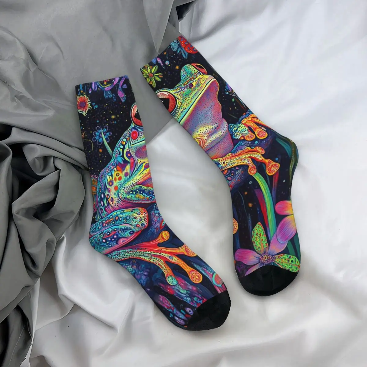 

All Seasons Crew Stockings Art Fairy Tale Frog Socks Crazy Hip Hop Long Socks Accessories for Men Women Christmas Gifts