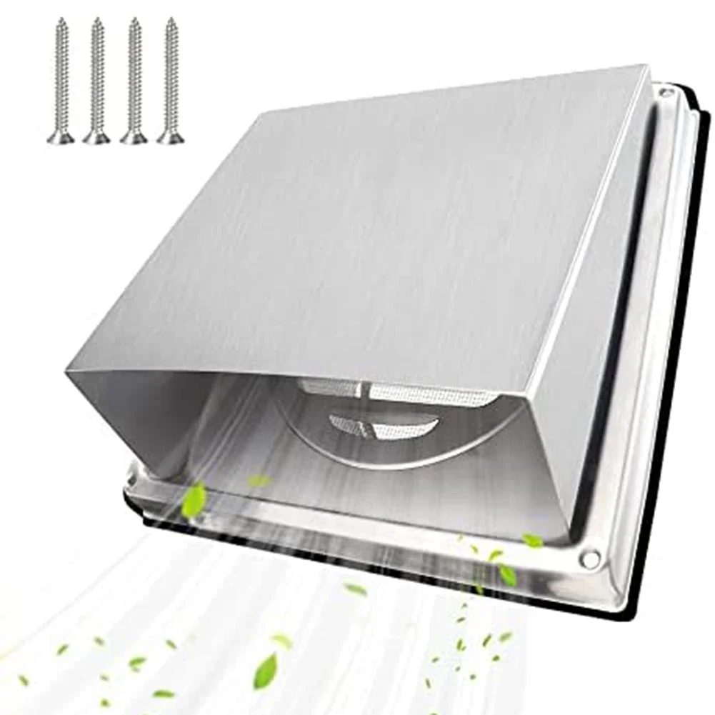 Stainless Steel Air Vent Duct Grill Wall Square Tumble Air Outlet Dryer Extractor Ventilation Cover Fan Outlet