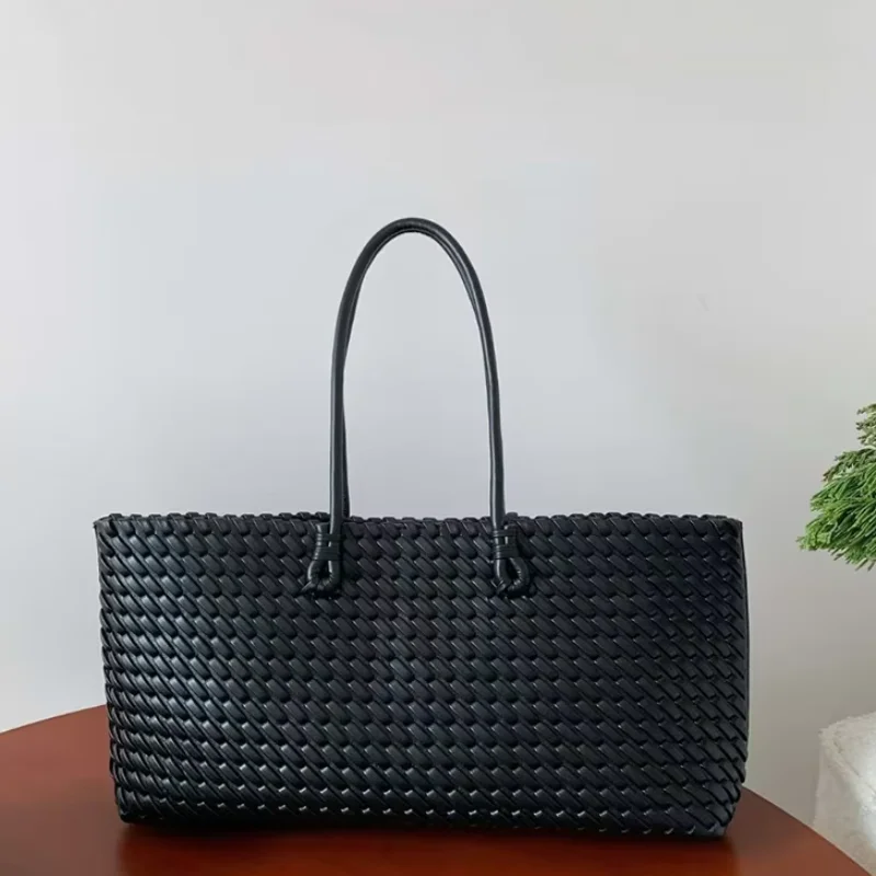 

Брендовая тканая сумка с ручкой, роскошный дизайн, женская сумка на плечо, рабочая сумка-тоут, горизонтальный кошелек, изысканная тканая сумка для магазина