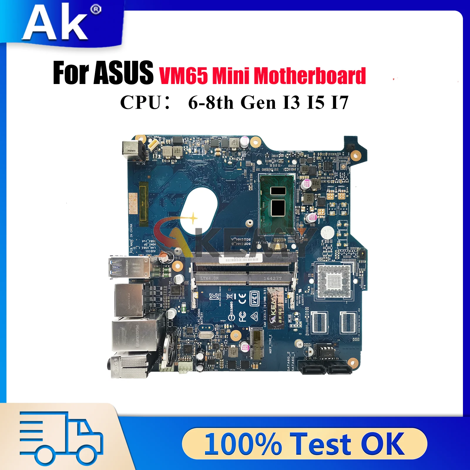 

VM65 Laptop Motherboard For ASUS VivoMini VM65 Notebook Mainboard With I3 I5 I7 CPU 100% tests OK fast shipping High quality