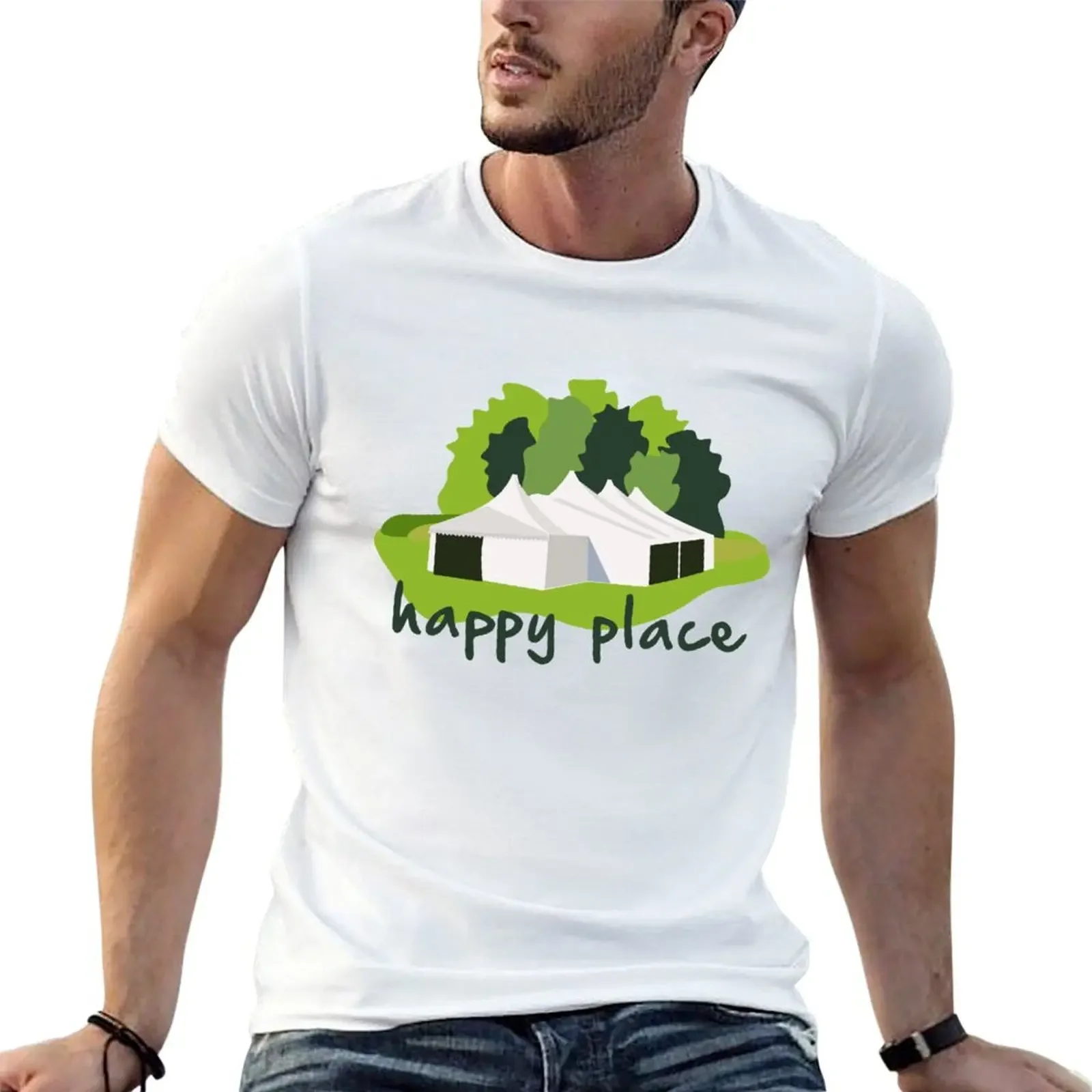 

Happy Place Tent Illustration, The Great British Bake Off T-Shirt oversizeds blue archive mens graphic t-shirts pack