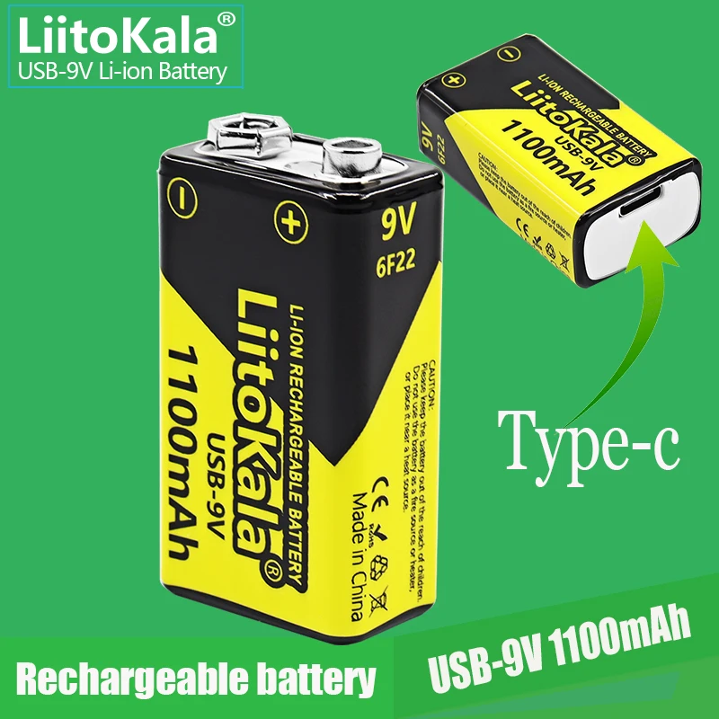 1-20 sztuk LiitoKala USB-9V 1100mAh litowo-jonowy akumulator typu C 6 f22 9V bateria do helikopter RC modelu mikrofonu zabawka