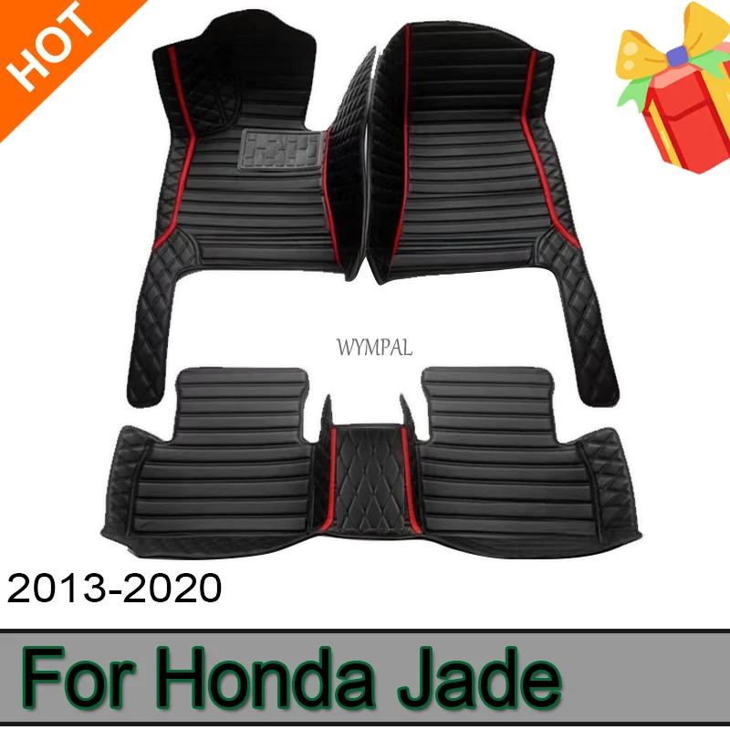 

Car Mats For Honda Jade FR4 FR5 2013~2020 Luxury Leather Floor Mat Set Carpet Rug Auto Foot Pads interior parts Car Accessories