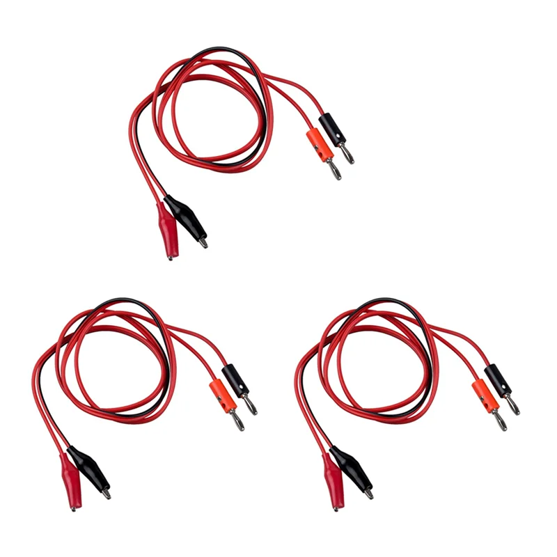 【Rushed】3X مشبك التمساح إلى كابل مسبار قابس الموز اختبار الرصاص 90 سم 3 أقدام #5