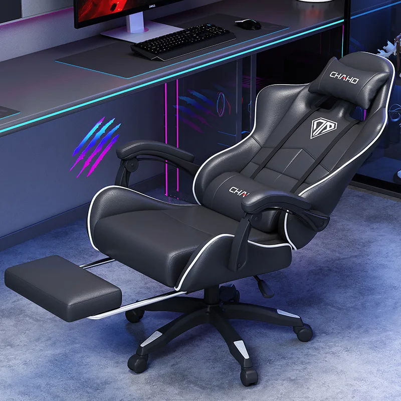 Office Chairs Ergonomic Gaming Office Chair High Back Racing Adjustable Lumbar Headrest Swivel Recliner PU Leather Computer