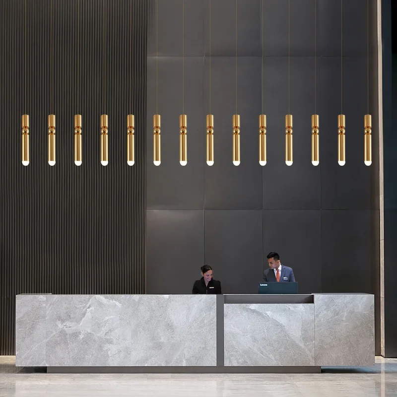 

Современные длинные трубчатые светодиодные люстры для прикроватной тумбочки, спальни, лестницы, кухни, обеденного стола, подвесной светильник для внутреннего декора, блестящий светильник