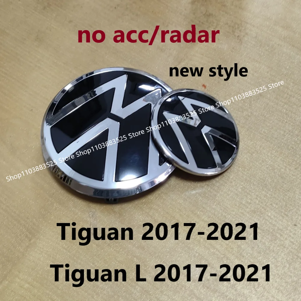 

2pcs No Acc New Style Replacement Badge For Tiguan 2017-2021 Car Front Bonnet Grill and Rear Trunk Emblem new style Logo Sticker