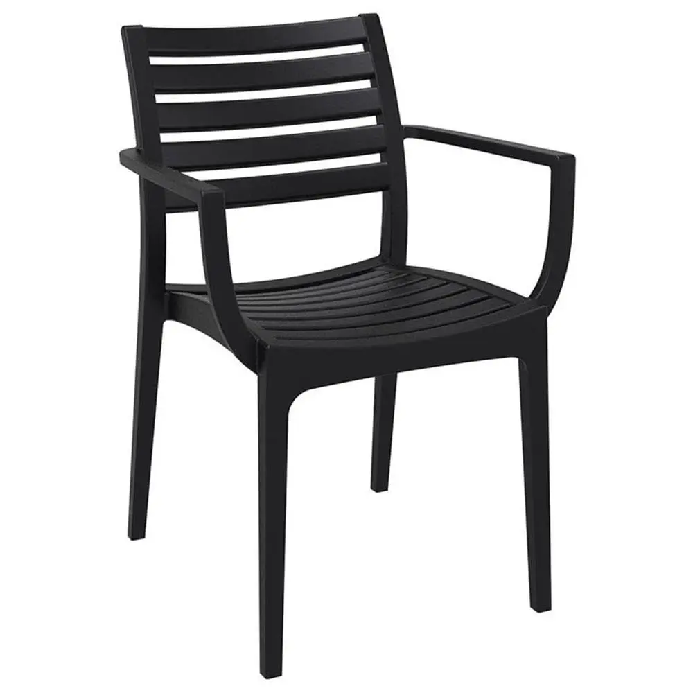 

Artemis Outdoor Patio Dining Arm Chair in Black Set of 2