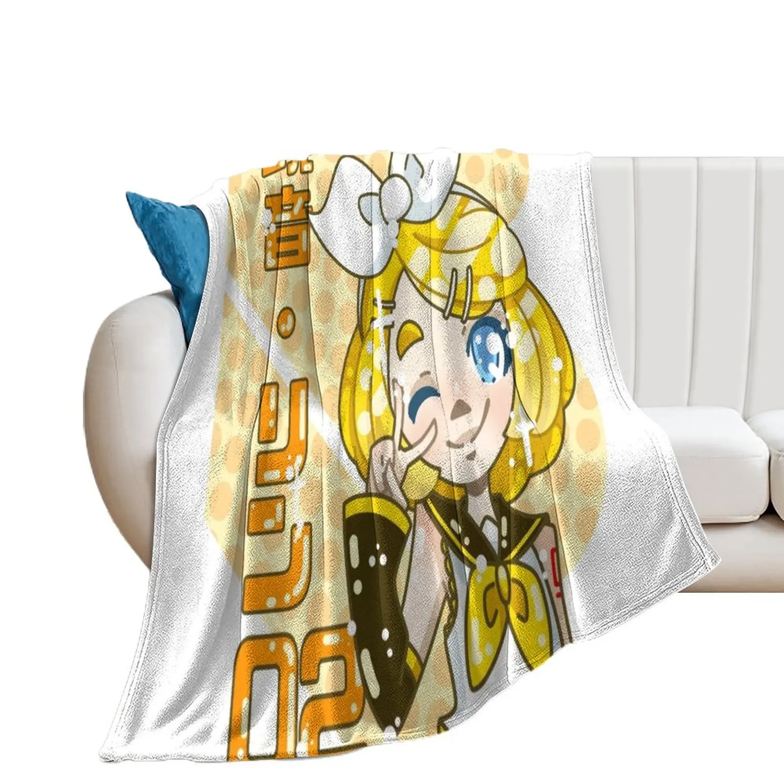 

Rin Kagamine Throw Blanket Thermals For Travel Cute blankets ands decorative Blankets