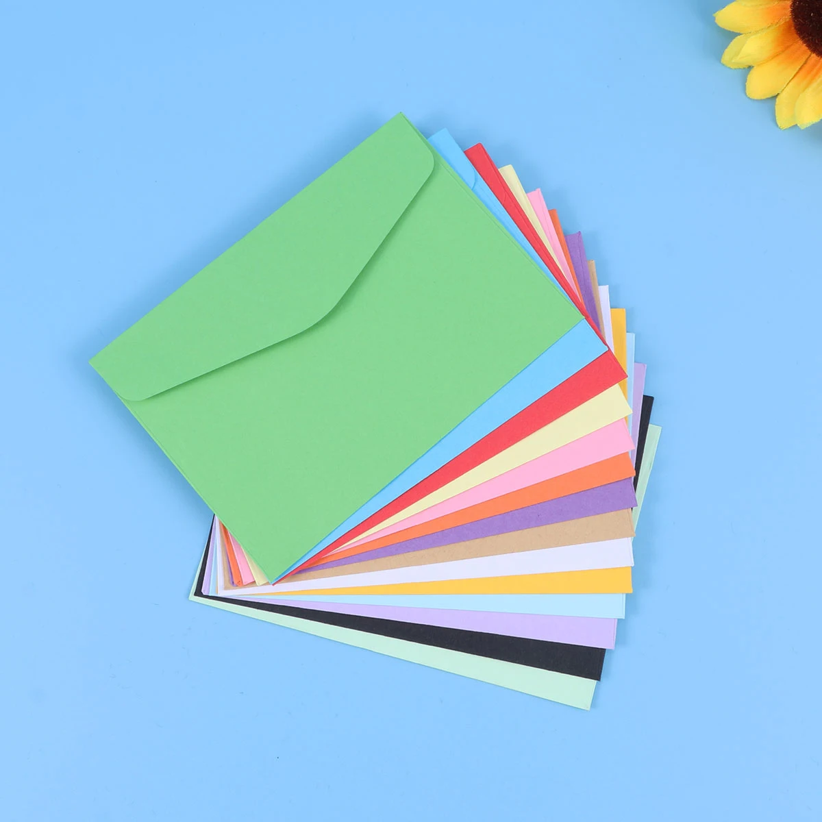 140Pcs Candy Colors Blank Envelopes Solid Color Office School Supplies Gift Tags Birthday Banquets Random Colors